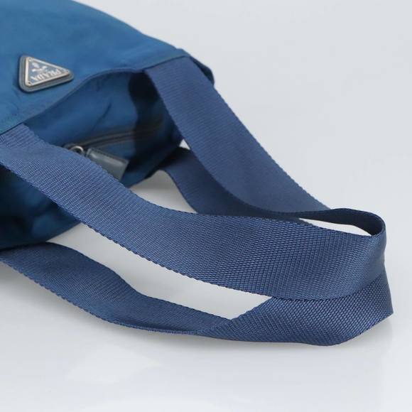 PRADA Tote Bag Nylon Blue Silver Auth 97436 - Picture 7 of 16